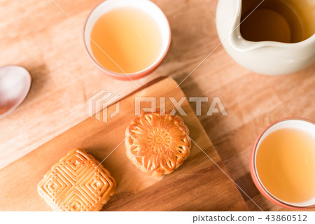 mooncake with tea mooncake with tea 43860512