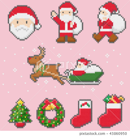 Knitting _ thick yarn _ Christmas border _ peach _ transparent Knitting _ thick yarn _ Christmas border _ peach _ transparent 43860950