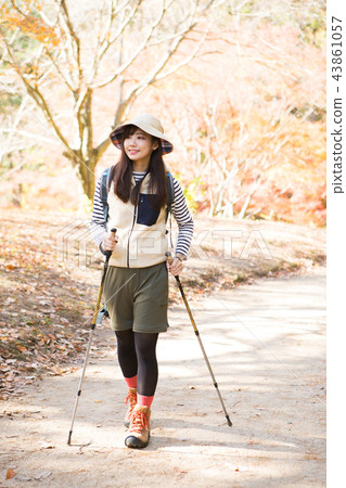 A woman trekking 43861057