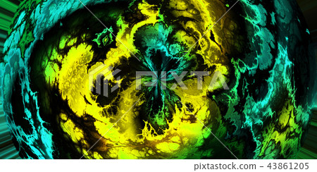 Vibrant and detailed fractal art texture background (high resolution 3D CG rendering ∕ coloring illustration) 43861205