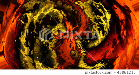 Vibrant and detailed fractal art texture background (high resolution 3D CG rendering ∕ coloring illustration) 43861213
