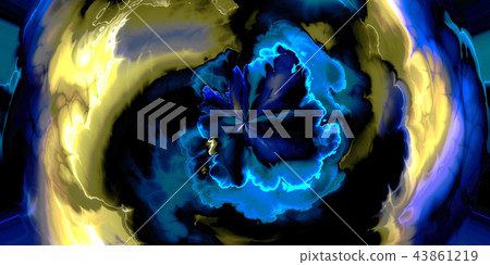 Vibrant and detailed fractal art texture background (high resolution 3D CG rendering ∕ coloring illustration) 43861219