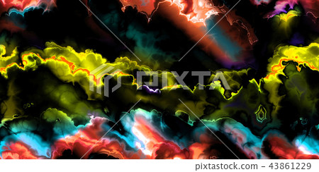  Colorful and delicate fractal art texture background (seamless connection, high resolution 3D CG rendering ∕ coloring illustration) 43861229