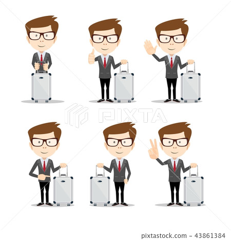 Full length portrait of a young businessman with a suitcase Full length portrait of a young businessman with a suitcase 43861384