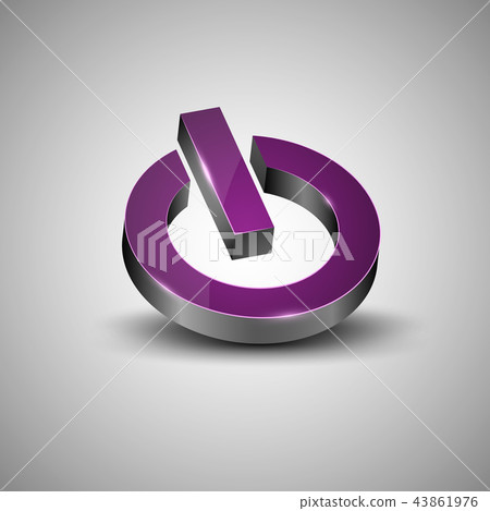 vector 3D button with power symbol vector 3D button with power symbol 43861976