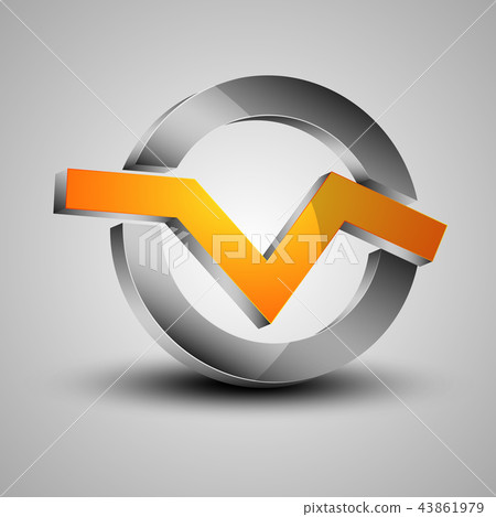 Orange lightning crosses the dark gray circle Orange lightning crosses the dark gray circle 43861979