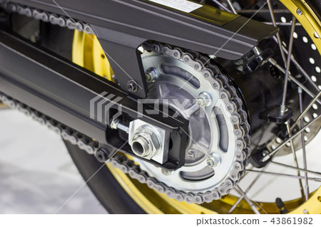 close up detail Motorcycle wheel in black with ABS close up detail Motorcycle wheel in black with ABS 43861982