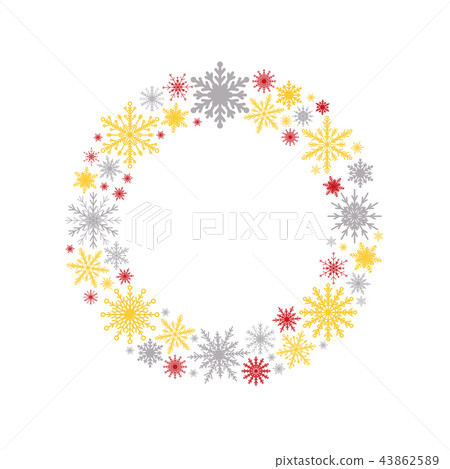Wreath Snowflakes. New Year or Christmas Frame. - Stock Illustration ...