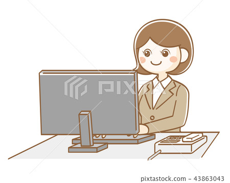 Female computer - Stock Illustration [43863043] - PIXTA