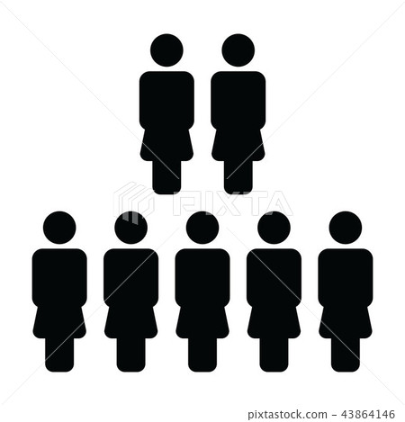 Leadership icon vector female group of people sign Leadership icon vector female group of people sign 43864146