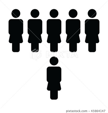 Leader icon vector female group of people symbol Leader icon vector female group of people symbol 43864147