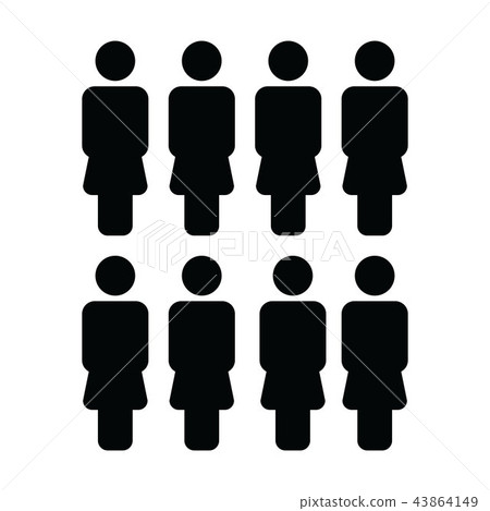 Business people icon vector female group of people Business people icon vector female group of people 43864149