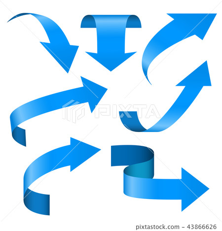 Blue arrows set. 3d web icons Blue arrows set. 3d web icons 43866626