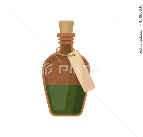 Old glass bottle with with medicine vector Illustration on a white background 43866636