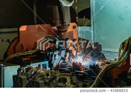 Industrial robot is welding assembly car part Industrial robot is welding assembly car part 43866653