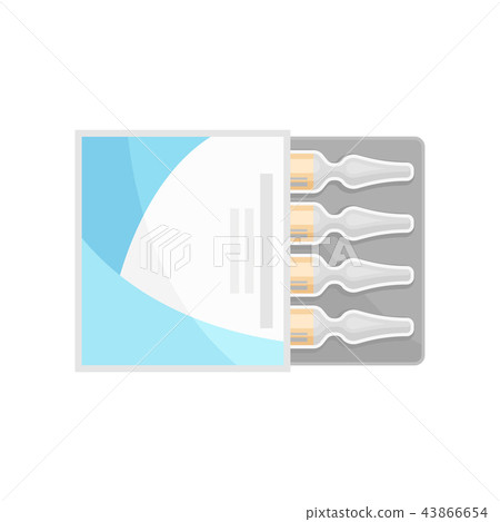 Glass medical ampoules in box vector Illustration on a white background Glass medical ampoules in box vector Illustration on a white background 43866654