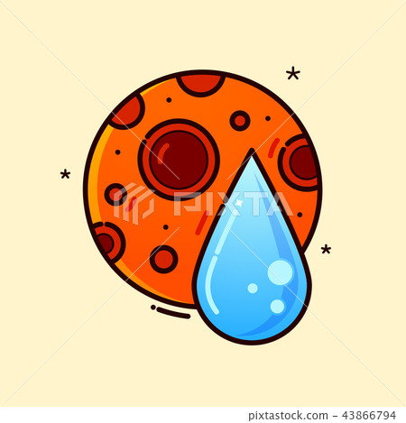 Water on Planet Mars, vector illustration 43866794