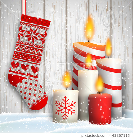 Christmas still-life with five candles and 43867115