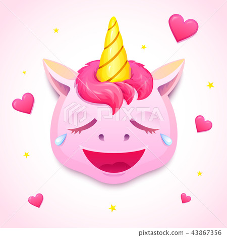 Emoji unicorn face, vector illustration 43867356