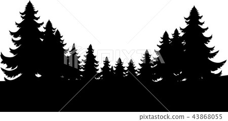 Silhouette Christmas Trees 43868055
