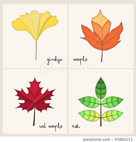 Autumn leaves paper art style for background Autumn leaves paper art style for background 43868151