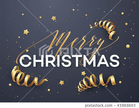 Merry Christmas greeting card vector template 43868603