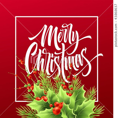 Merry Christmas greeting card vector template Merry Christmas greeting card vector template 43868637