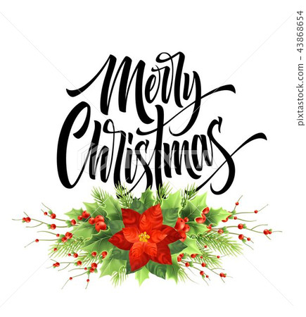 Merry Christmas greeting card vector template - Stock Illustration ...