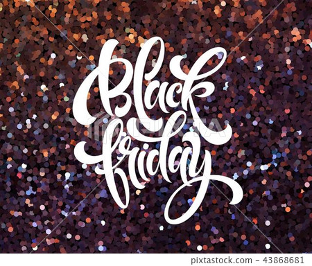 Black Friday banner vector template with glitter effect 43868681