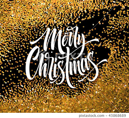 Merry Christmas greeting card glitter vector template Merry Christmas greeting card glitter vector template 43868689