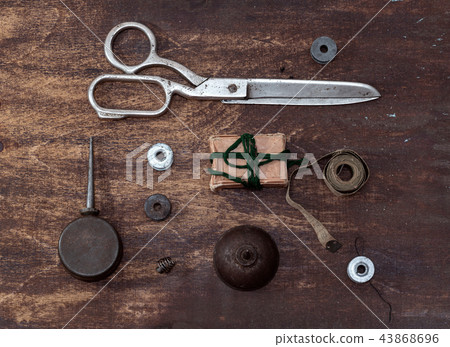 Sewing accessories on w table 43868696