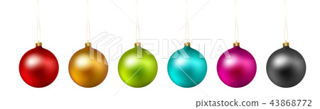 Set of color Christmas ball on white background. Vector . 43868772