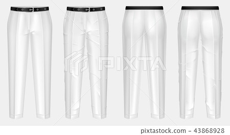 pair of ironed and crumpled white pants 43868928