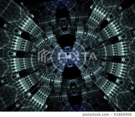 Glowing stargate in space, computer abstract 43869406