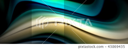 Rainbow fluid abstract shapes, liquid colors design, colorful marble or plastic wavy texture 43869435