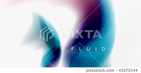 Color flowing wave, trendy liquid design template 43870144