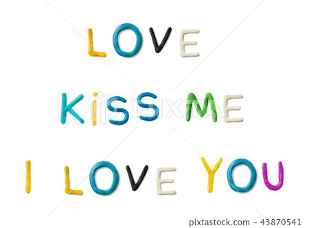 Handmade modeling clay words. love Handmade modeling clay words. love 43870541