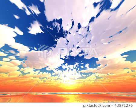 Wind and clouds with the sea 43871276