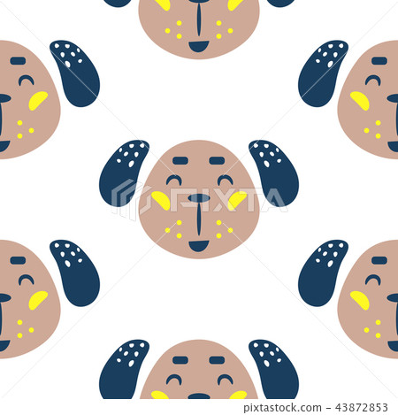 Seamless pattern with dogs cute childish baby textile fabric seamless print. Seamless pattern with dogs cute childish baby textile fabric seamless print. 43872853