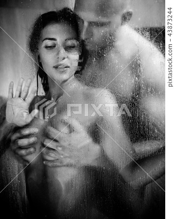 Young beautiful couple makes love in shower 43873244