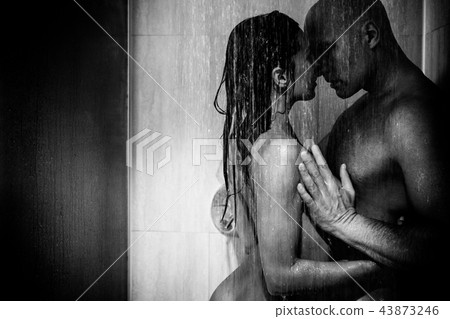 Young beautiful couple makes love in shower 43873246