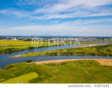 Landscape _ Aerial of Tone River 43873341
