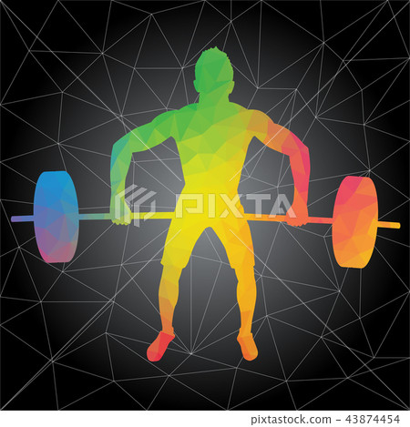 Vector silhouettes of man doing crossfit workouts 43874454