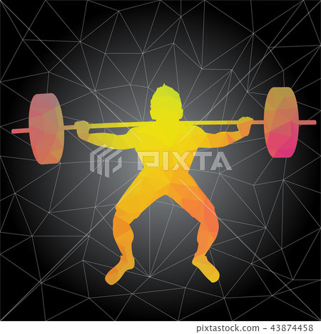 Vector silhouettes of man doing crossfit workouts Vector silhouettes of man doing crossfit workouts 43874458