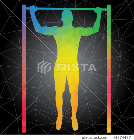 Vector silhouettes of man doing crossfit workouts 43874477