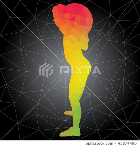 Vector silhouettes of man doing crossfit workouts 43874490