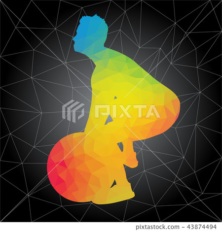 Vector silhouettes of man doing crossfit workouts 43874494