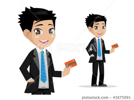 Businessman holding a credit card. Businessman holding a credit card. 43875091