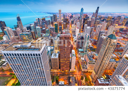 Chicago, Illinois, USA Aerial Cityscape 43875774