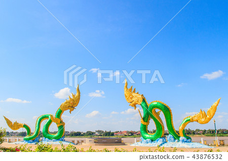 Amazing Naga Sculpture at Mekong Riverside. 43876532